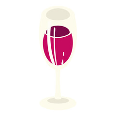 red wine glass simple vector illustration