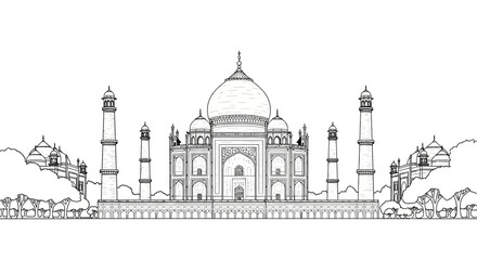 Fototapeta premium Taj Mahal Architectural Marvel of India