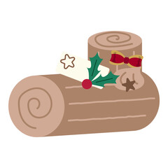 Christmas Yule Log Cake Bush de Noel Illustration