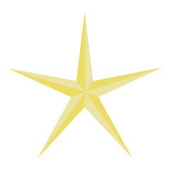 Obraz premium Golden Five Pointed Shining Star Illustration