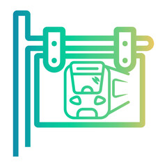 sign Line Gradient Icon