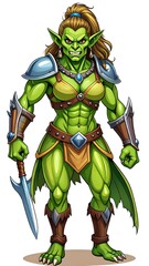 Powerful Female Orc Warrior 