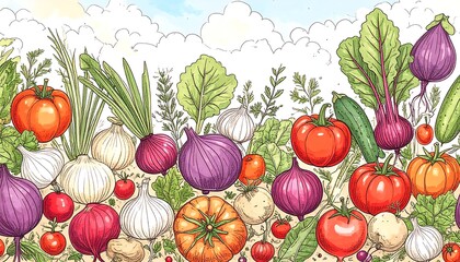 Colorful vegetable illustration