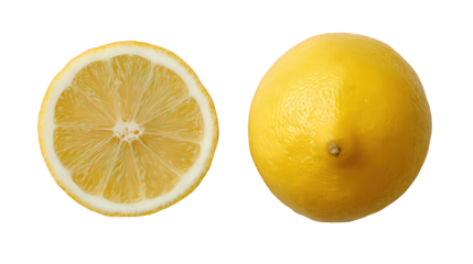 Halved And Whole Lemon With Glitter Accents On Black Background