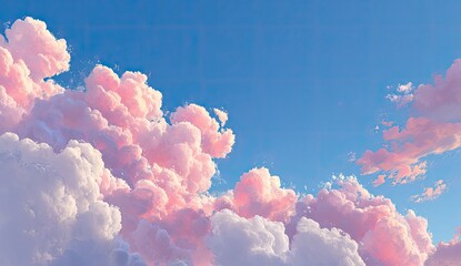 Pastel pink clouds against a vibrant blue sky (1)