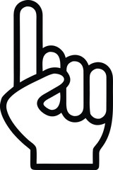 Hand gestures index finger raised outline icon