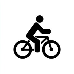 Simple black silhouette of a person riding a bicycle (1)