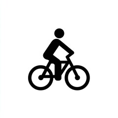 Obraz premium Simple black icon of a person riding a bicycle
