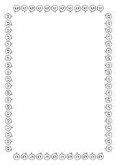 シンプルな手書きのかわいい漫符イメージの四角フレーム