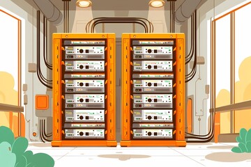Cryptocurrency mining rig glows softly evoking focus and quiet industrial energy.