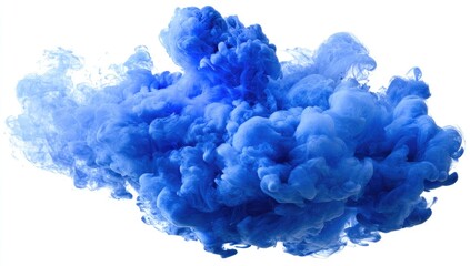 Abstract cloud of vibrant blue ink