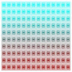 Repeating Square Ornament Tile Mosaic with Gradient Color Palette