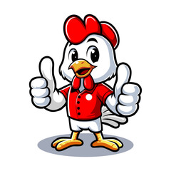 Happy Rooster Mascot Giving Thumbs Up