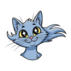 Cheerful Cat Illustration: An adorable animated cat with a playful and friendly demeanor, captivating viewers with its endearing smile and radiant eyes, perfect for conveying joy.