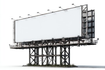 Large, blank billboard on a weathered metal structure