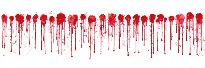 Red dripping bloodstains on a white background