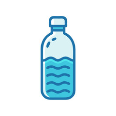 Illustration of a blue water bottle icon on transparent background