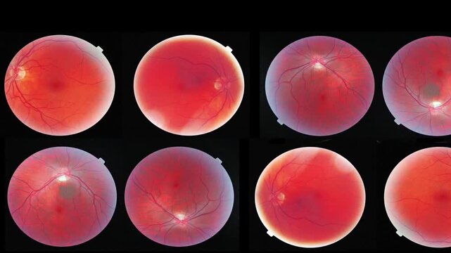 An eye scan using OCT ( Ocular Coherence Tomography )