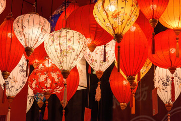 Chinese lanterns. Traditional chinese stytle festival decoration for chinese new year and Lantern Festival.








