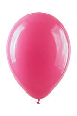 Single Hot Pink Balloon on Transparent Background