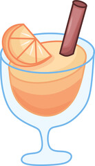 Orange flavored drink in a glass 