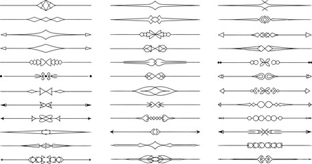 Vector art of set of elegant black decorative line dividers
