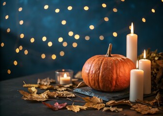 christmas decoration with candle and decorations