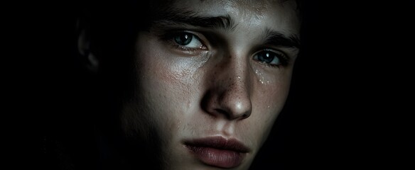 The somber expression reveals a heart weighed down by silent emotional struggle.