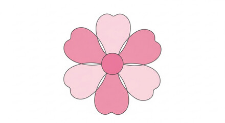 A cute pink flower with six petals, , perfect for spring, floral designs, or feminine themes