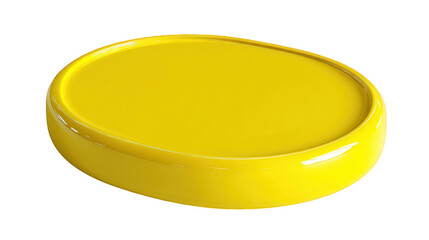 Yellow Circular Lid Isolated on Transparent Background