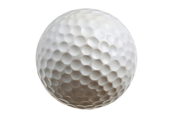 Close Up of a White Golf Ball on Transparent Background