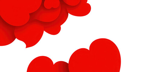 Abstract Red Hearts On Black Background