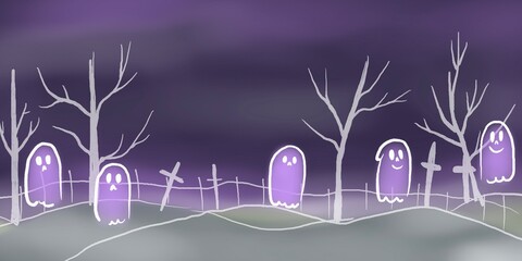 halloween cute ghost design trick or treat illustration	