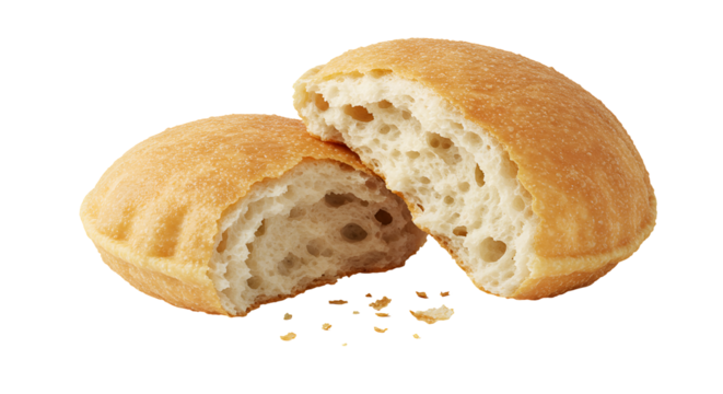 Puri Bread Broken Open