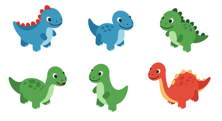 Colorful cartoon dinosaurs: playful characters for kids' projects and decor