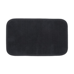 Soft Black Bath Mat Isolated on Transparent Background.