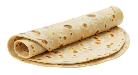  Rolled chapati folded in half