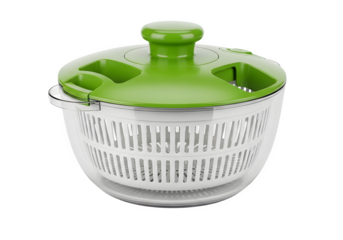 Salad spinner isolated on transparent background, a kitchen tool for washing and drying salad greens, vegetables, and herbs, ensuring crisp and fresh ingredients