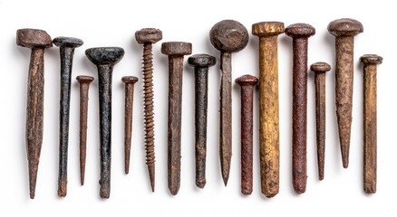 Assorted antique nails and screws