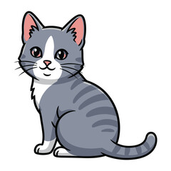 Adorable Cat in a Playful Pose: An adorable kitten with vibrant fur sitting gracefully, inviting smiles and warmth, it's the very portrait of playful elegance.