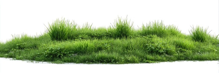 Lush green grass clump isolated on white (2)