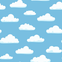 Hand Drawn Cloud Seamless Pattern Illustration Sky