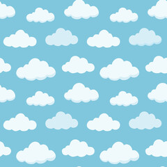 Hand Drawn Cloud Seamless Pattern Illustration Sky