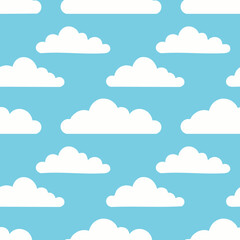 Hand Drawn Cloud Seamless Pattern Illustration Sky