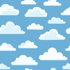 Hand Drawn Cloud Seamless Pattern Illustration Sky