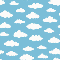 Hand Drawn Cloud Seamless Pattern Illustration Sky