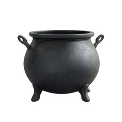 Dark Metal Cauldron with Handles and Legs on Transparent Background kettle isolated on a transparent background