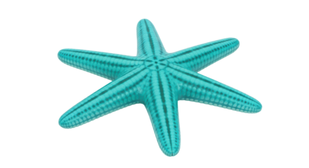 Isolated blue starfish showing marine biology, ocean life, summer vibes, vacation, and aquatic theme