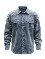 Light-blue denim western shirt, button-down style
