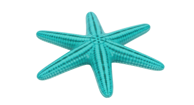 Isolated blue starfish showing marine biology, ocean life, summer vibes, vacation, and aquatic theme